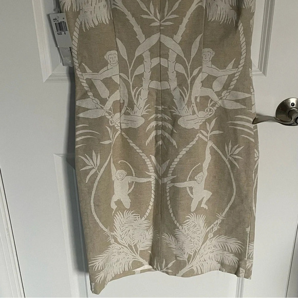 New! Maggy London Tropical beaded Floral Sheath Dress monkeys 18718 - Picture 7 of 11